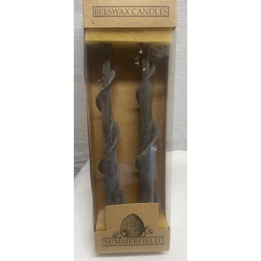 Beeswax Halloween Candles Taper Double Spiral Hand Dipped Chantilly Forest NIB